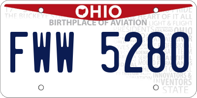 OH license plate FWW5280