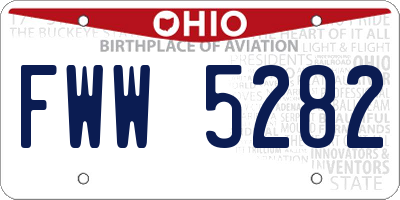 OH license plate FWW5282