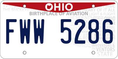 OH license plate FWW5286
