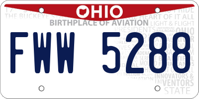 OH license plate FWW5288