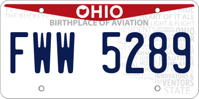 OH license plate FWW5289