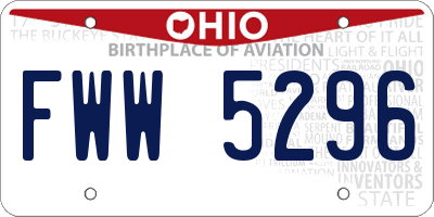 OH license plate FWW5296