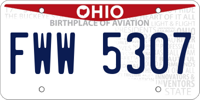OH license plate FWW5307