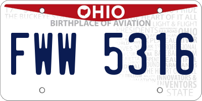 OH license plate FWW5316