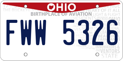 OH license plate FWW5326