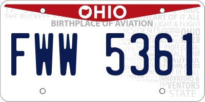 OH license plate FWW5361