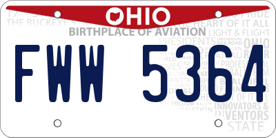 OH license plate FWW5364