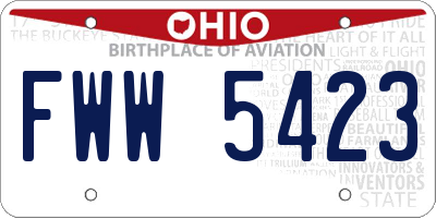 OH license plate FWW5423