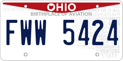OH license plate FWW5424