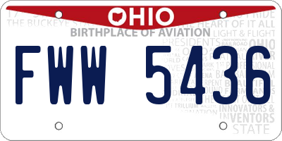 OH license plate FWW5436
