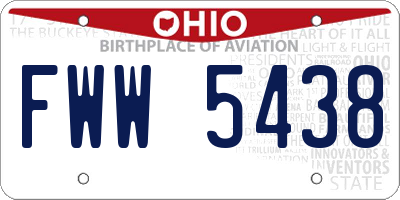 OH license plate FWW5438