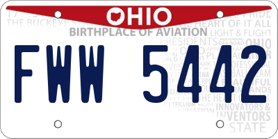 OH license plate FWW5442