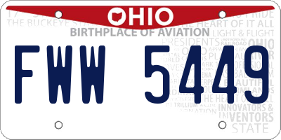 OH license plate FWW5449