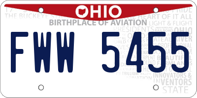 OH license plate FWW5455
