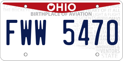 OH license plate FWW5470