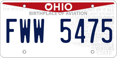 OH license plate FWW5475