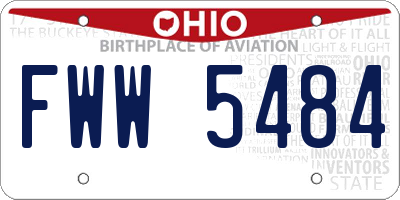 OH license plate FWW5484