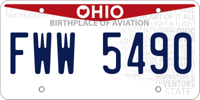 OH license plate FWW5490
