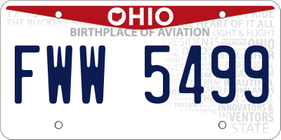 OH license plate FWW5499