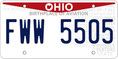 OH license plate FWW5505
