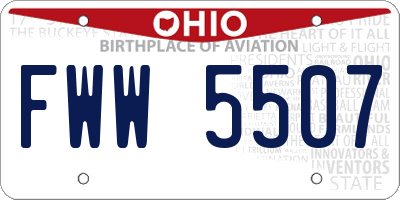 OH license plate FWW5507