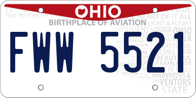 OH license plate FWW5521
