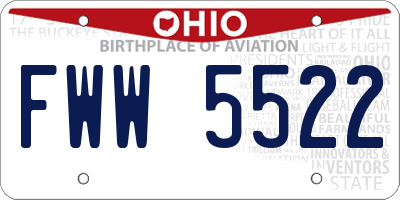 OH license plate FWW5522