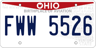 OH license plate FWW5526