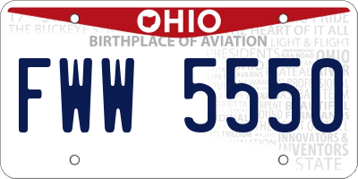 OH license plate FWW5550