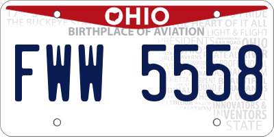 OH license plate FWW5558
