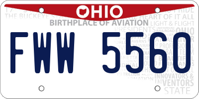 OH license plate FWW5560