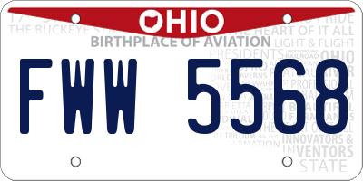OH license plate FWW5568