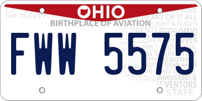 OH license plate FWW5575