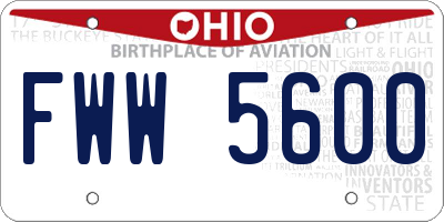 OH license plate FWW5600