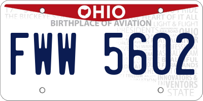 OH license plate FWW5602