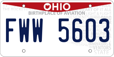 OH license plate FWW5603