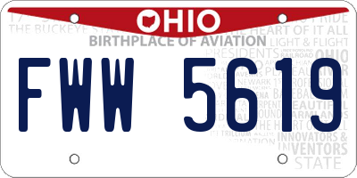 OH license plate FWW5619