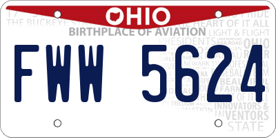 OH license plate FWW5624
