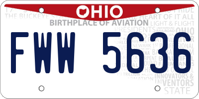 OH license plate FWW5636