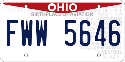 OH license plate FWW5646