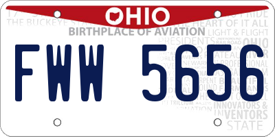 OH license plate FWW5656