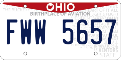 OH license plate FWW5657