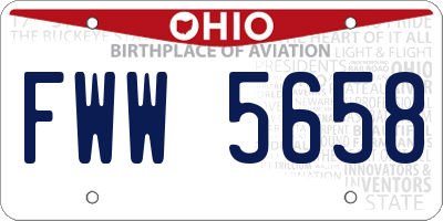 OH license plate FWW5658