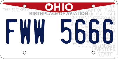 OH license plate FWW5666