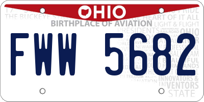 OH license plate FWW5682
