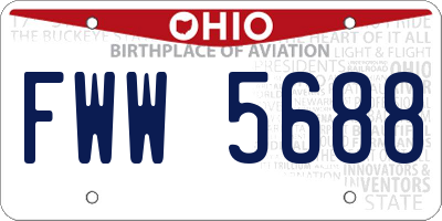 OH license plate FWW5688