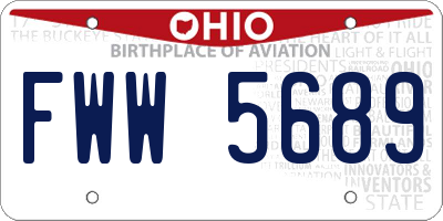 OH license plate FWW5689