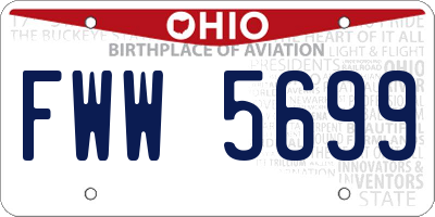 OH license plate FWW5699