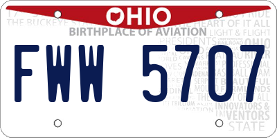 OH license plate FWW5707