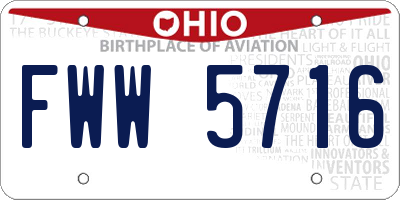 OH license plate FWW5716